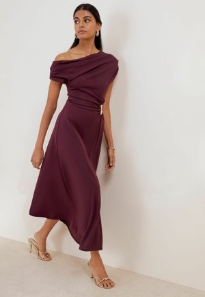 Friends Like These, PETITE FIT - DRAPED ONE SHOULDER MIDI DRESS - Freizeitkleid - aubergine purple