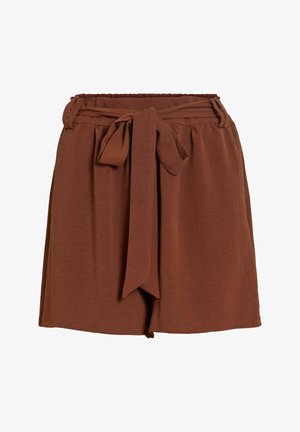 VILA, SHORTS VIRELLA HIGH WAIST - Šortky - potting soil