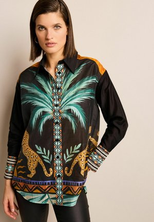 Next LONG SLEEVE - Blúzka so zapínaním na gombíky - black animal placement print