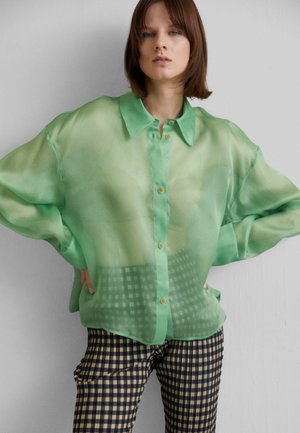 A.W.A.K.E. MODE ORGANDY - Blúzka so zapínaním na gombíky - green