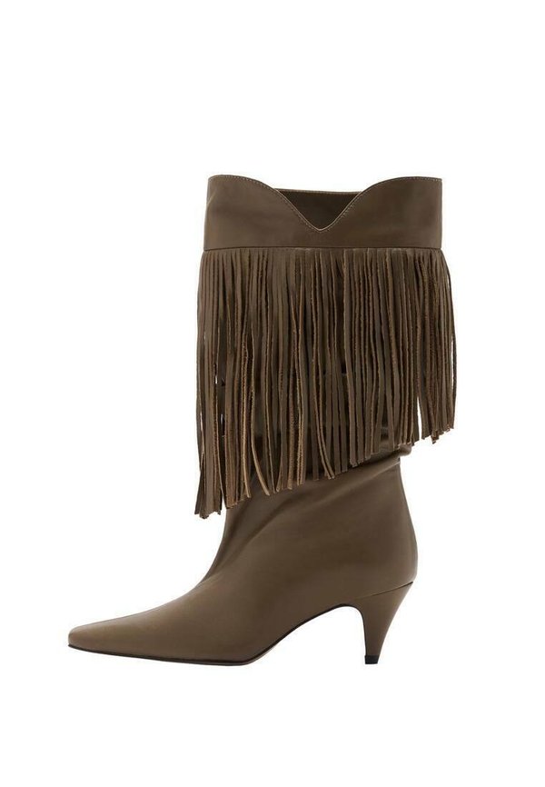 High heeled boots - khaki