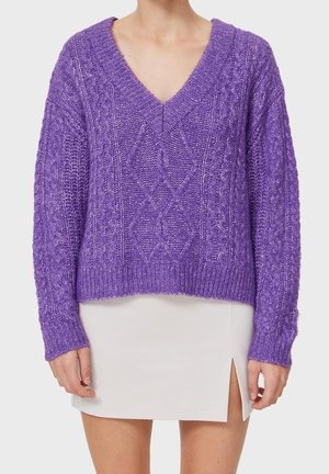 Striktrøje - purple