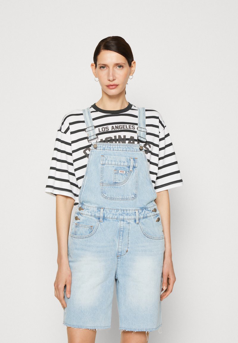 Guess Originals SHORT Overall /Buksedragter light blue denim