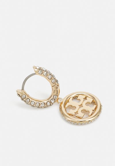 Tory Burch MILLER PAVE HUGGIE HOOP EARRING - Náušnice - tory gold-coloured/crystal