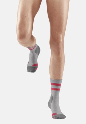 CEP HIKING 80's COMPRESSION SOCKS MID CUT WOMEN - MADE IN GERMANY - Sportsocken - light grey red
