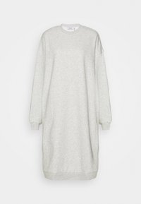 Vestido sudadera oversized de color gris claro, hecho de una mezcla de algodón, con cuello redondo, mangas largas, puños acanalados y un corte relajado.