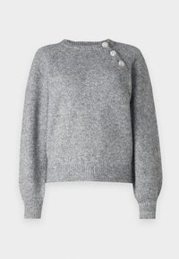 ONLLAUREN O NECK BUTTON - Strickpullover - medium grey