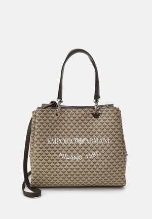 Emporio Armani ANNIE SIZE BORSA TOTE - Kabelka - ecru/moro/bianco