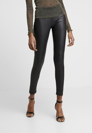 Wet Look Leggings - Leggings - black