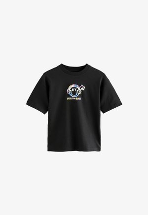 SHORT SLEEVE GRAPHIC STANDARD - Majica kratkih rukava s printom - black smile headphones