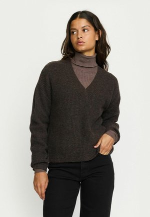 Soft Rebels Strickpullover - coffee quartz melange