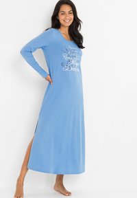 bonprix LANGES MIT SCHLITZ - Camicia da notte - blue