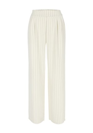STRIPED FLUID - Pantalon classique - vanilla white
