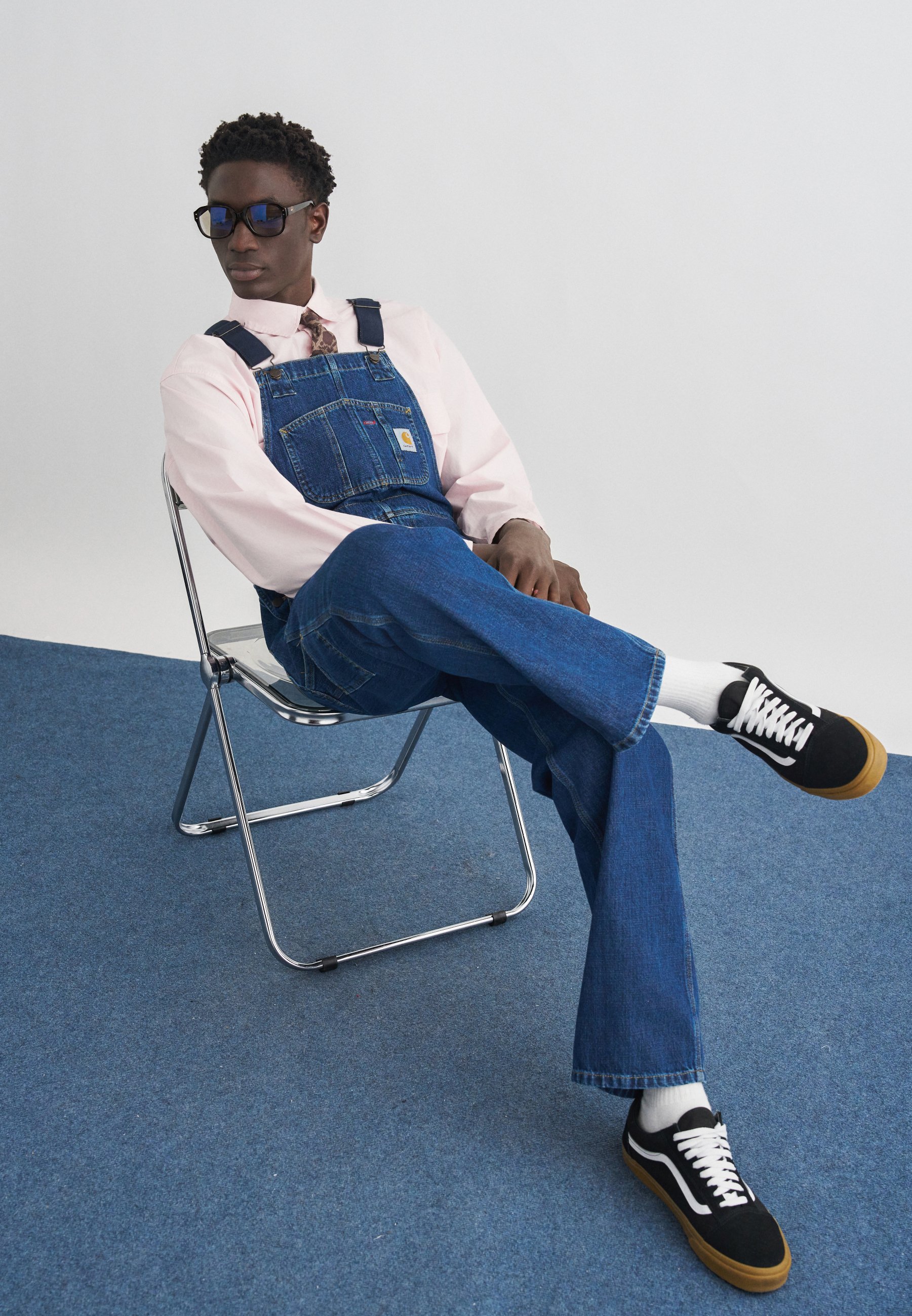 Carhartt WIP CAMANO - Denim Dungarees - blue stone washed/stone