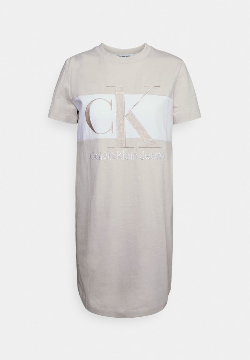 Calvin Klein Jeans BLOCKING DRESS - Jerseyklänning - eggshell