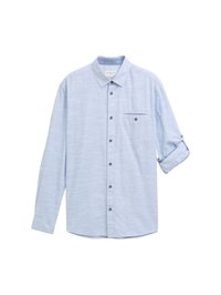 REGULAR FIT MIT TURN-UP-FUNKTION - Vapaa-ajan kauluspaita - white blue fil a fil dobby