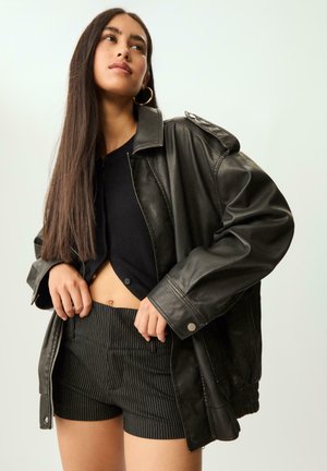 OVERSIZE WITH  - Cappotto corto - black