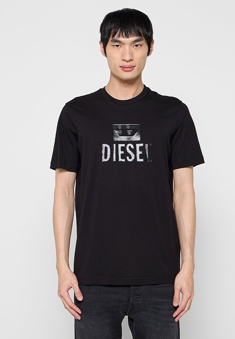 Diesel T-shirt print zwart