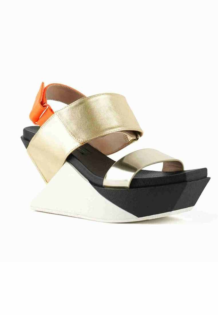 sandali con zeppa multicolor