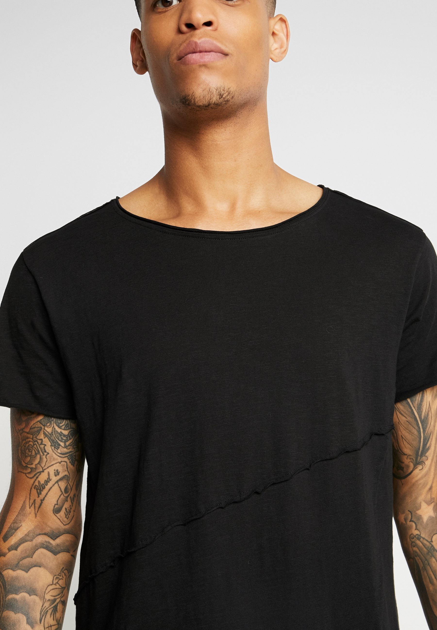 Urban Classics LONG OPEN EDGE FRONT ZIP TEE - Print T-shirt