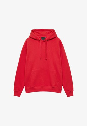 PULL&BEAR, BASIC - HOODIE - Mikina s kapucňou - red