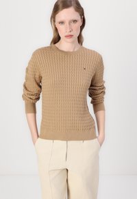Tommy Hilfiger CABLE SWEATER - Pullover - safari