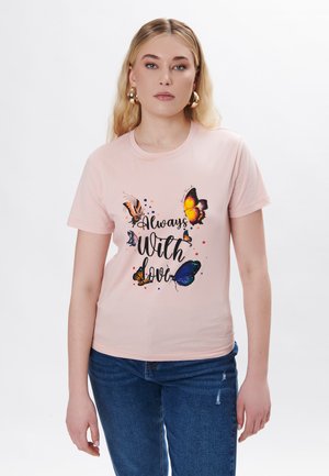 WITH LOVE TEE - Print T-shirt - rose