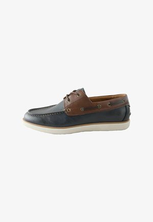 Next, COMFORT WEDGE BOAT SHOES - Bootsschuh - tan navy
