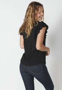 Koroshi SHORT SLEEVE PLEAS - Blūze - negr   black
