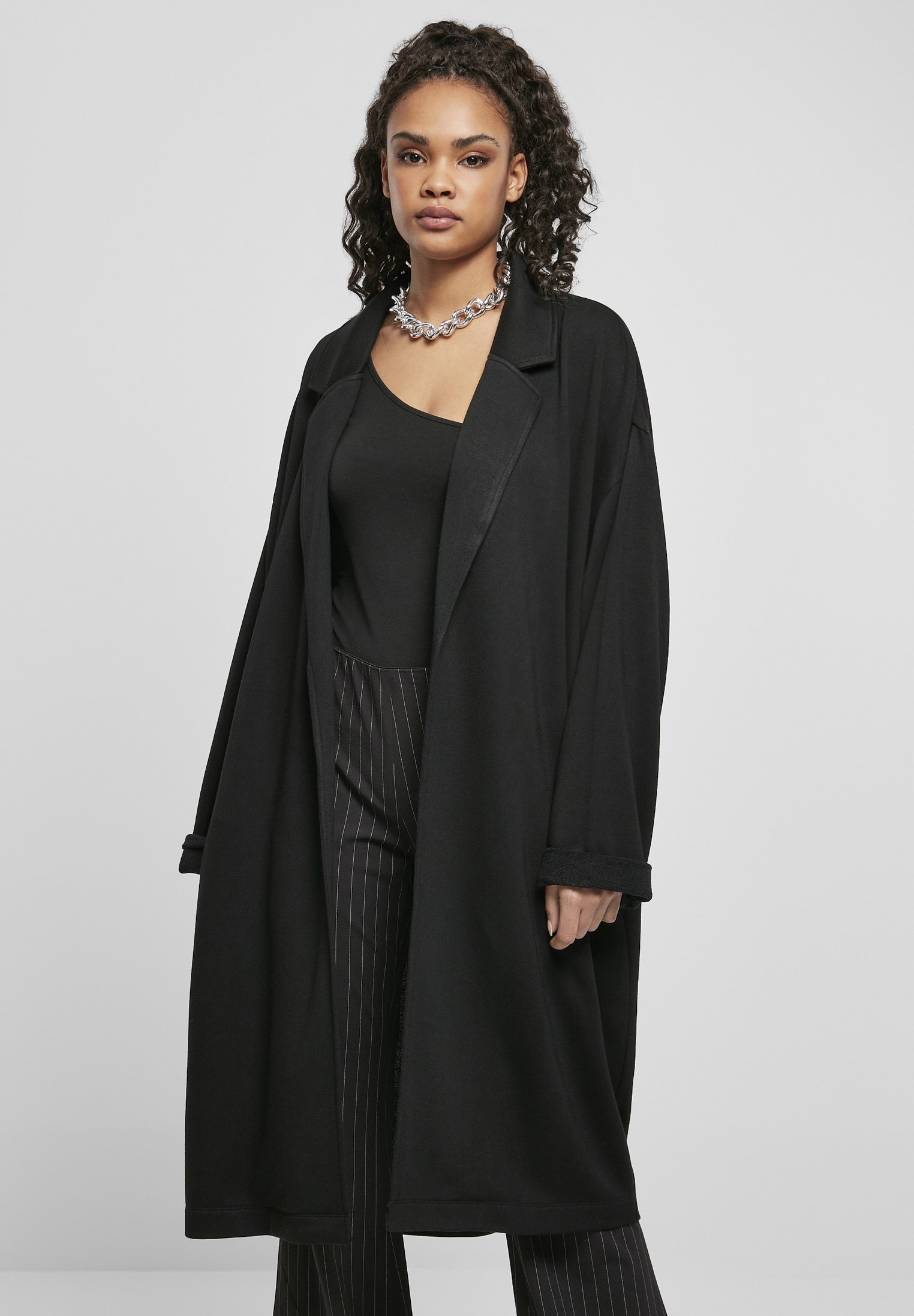 Urban Classics MODAL TERRY OVERSIZED - Klassischer Mantel - black 