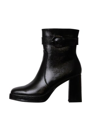Super Mode, BOTTINES À TALON ET ZIP SUPER MODE - Enkellaarsjes met plateauzool - noir