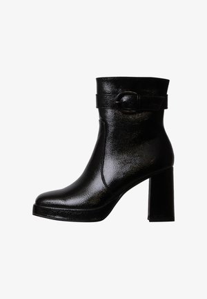 Super Mode, BOTTINES À TALON ET ZIP SUPER MODE - Enkellaarsjes met plateauzool - noir