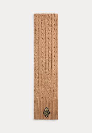 CREST-PATCH CABLE-KNIT SCARF - Sciarpa - classic camel