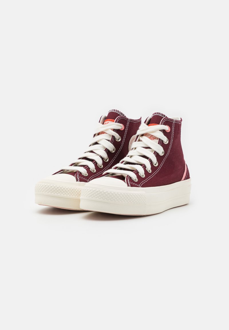 converse haute bordeaux femme