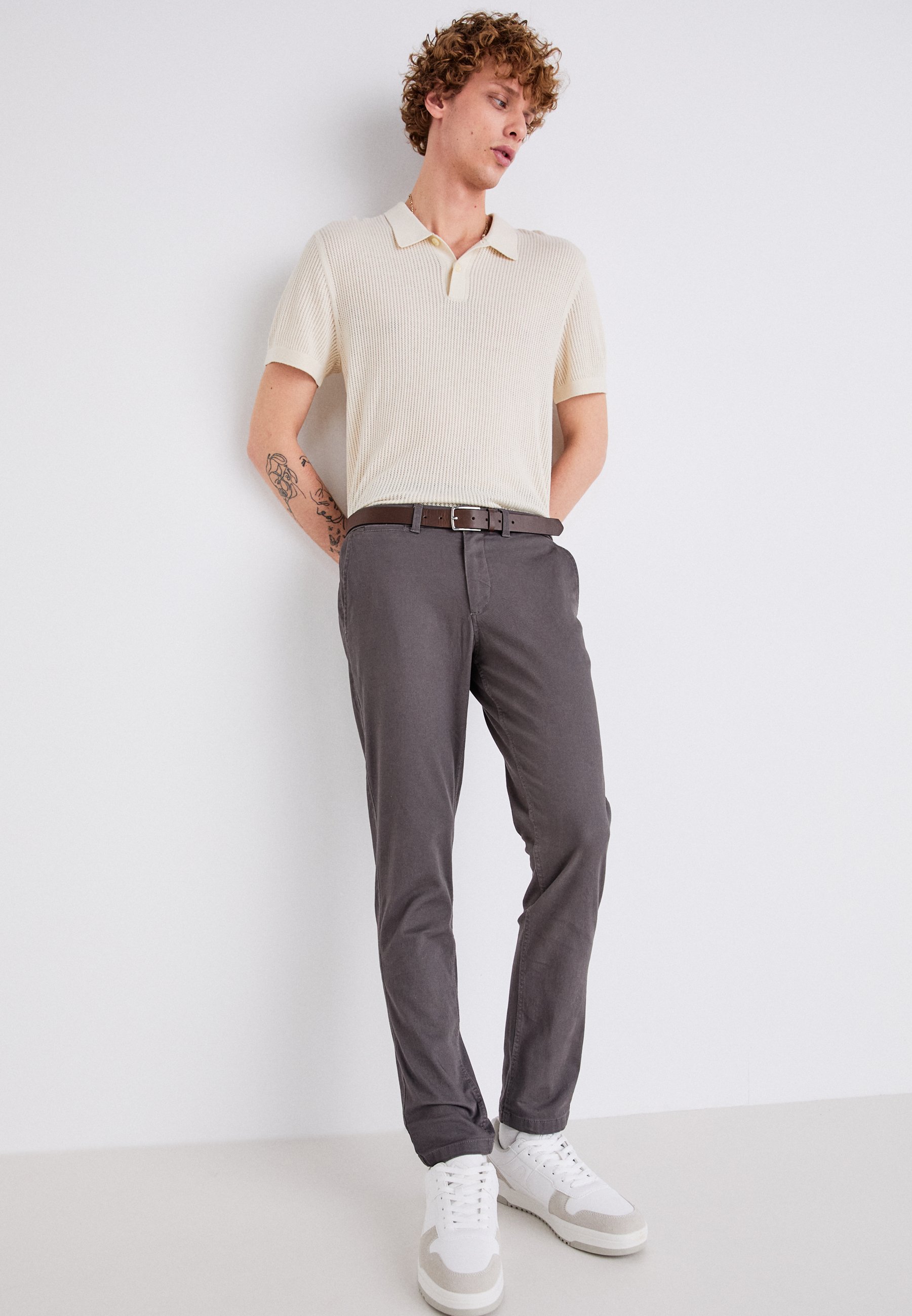 Jack & Jones JPSTMARCO JJDAVE - Chinosy/szary - Zalando.pl