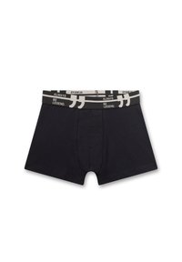Zwarte boxershorts van zachte stof. De elastische tailleband heeft de tekst: "ALWAYS BE LEGEND." Vooropening voor extra gemak.