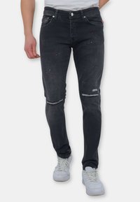 Local Fanatic VERFSPATTEN -DC- ZWART - DC-040 - Slim fit jeans - zwart