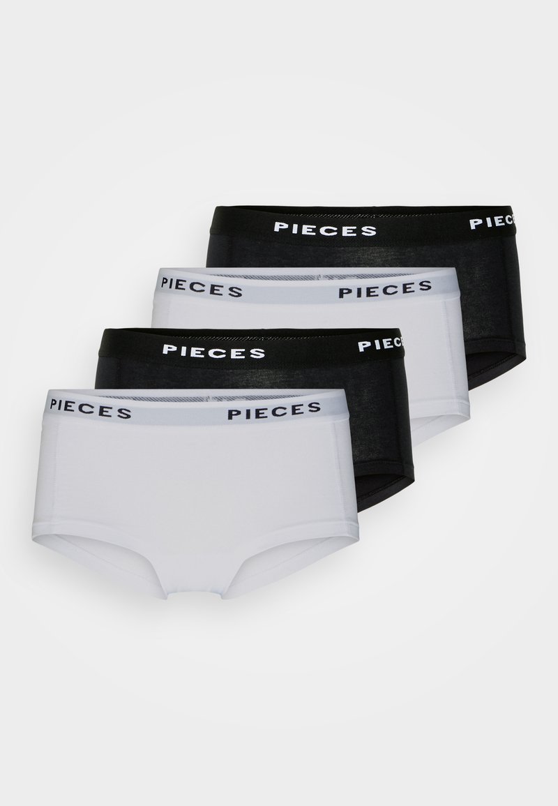 Pieces PCLOGO LADY SOLID 4 PACK - Boyshorts - black/white/svart ...