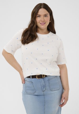KCCORDELY - Tricou cu imprimeu - chalk w blue hearts