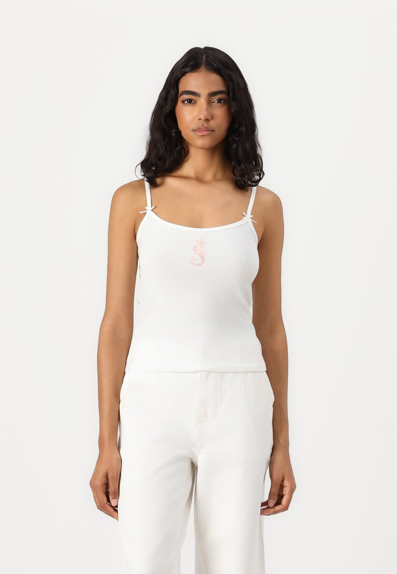 Hollister Co. - BOW STRAP CAMI  - Viršus - white, Padidinti