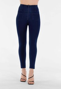 Freddy WR.UP VITA SUPER ALTA E TASCHINI APPLICATI - Leggings - dark jeans dark seams