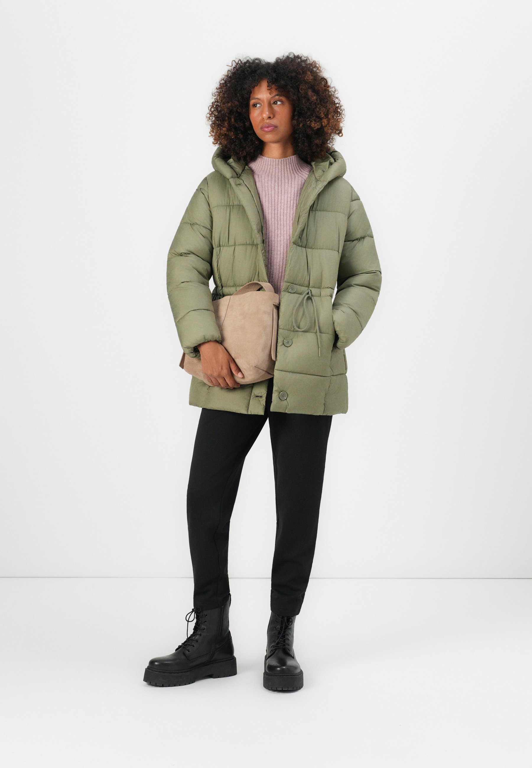 TOM TAILOR DENIM PUFFER JACKET - Winter coat - light dusty olive