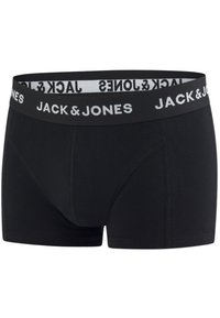 Boxers en coton noir avec une coupe ajustée. Dotés d'une large ceinture élastique avec le logo "JACK & JONES" en blanc contrastant.