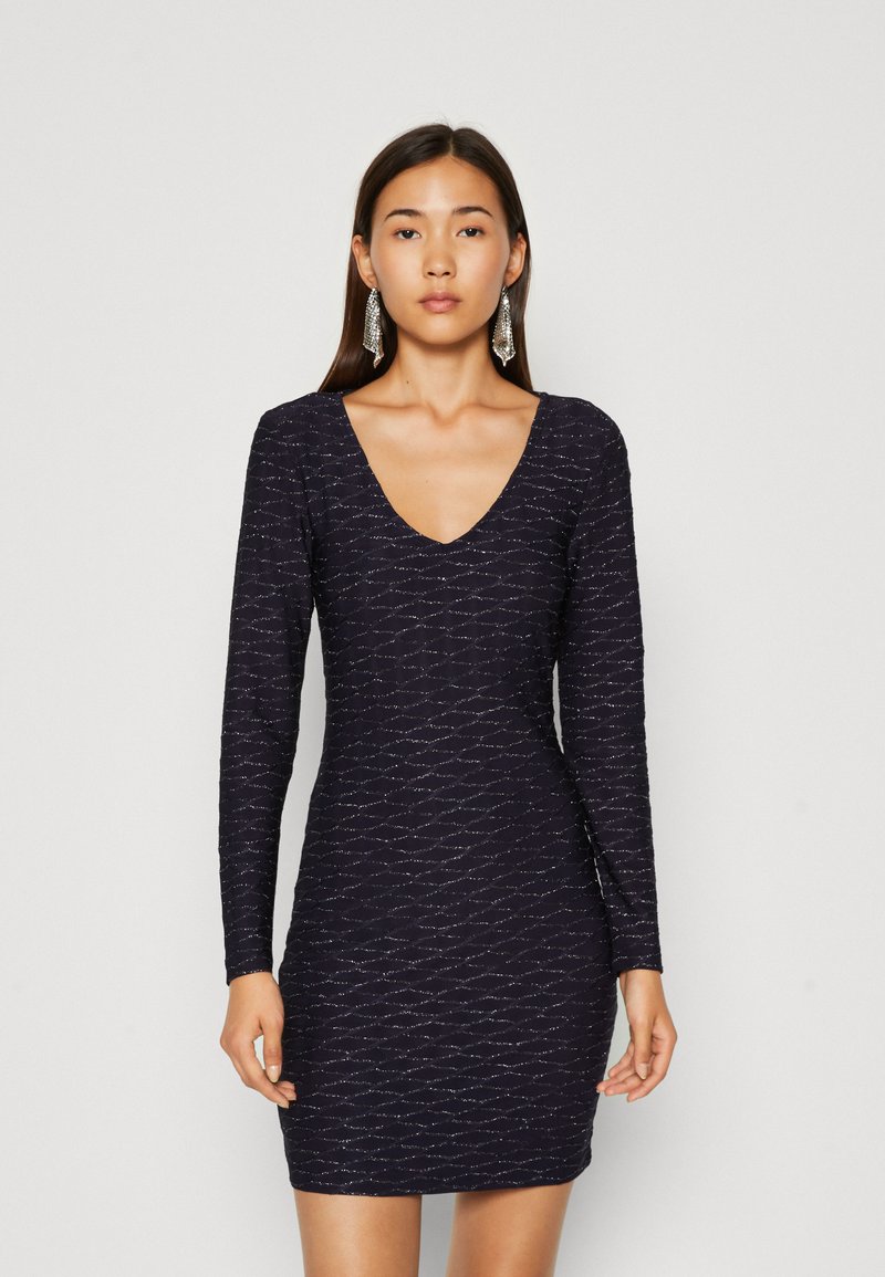 ONLY ONLASTRA V NECK GLITTER Cocktailjurk blue/frosted almond/blauw