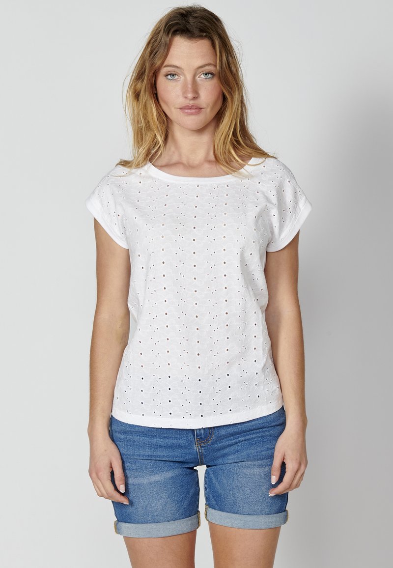Koroshi SHORT SLEEVE - Print T-shirt - blanco white