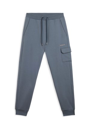 WITH CARGO POCKET AND CUFFED BOTTOMS - Pantaloni sportivi - blue