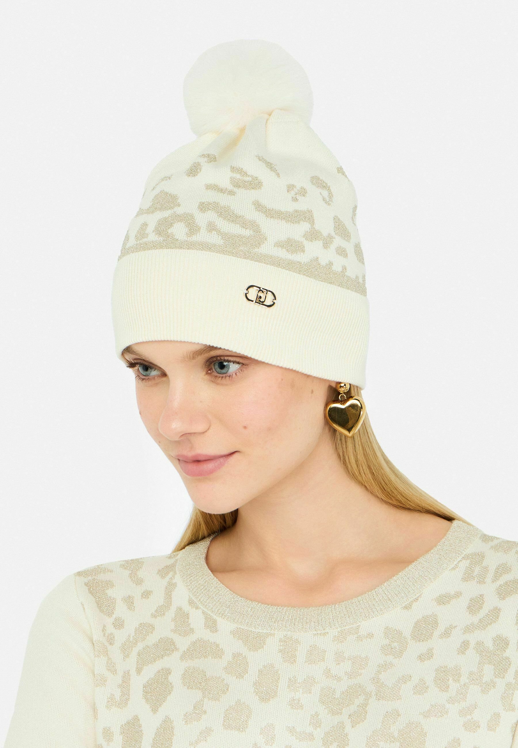 New With Tag Karl Lagerfeld Cream Knit Beanie with Pearl Details -Christmas Gift New Karl Lagerfeld Paris Scarf Knit Eiffel Tower Logo Red  main image 3