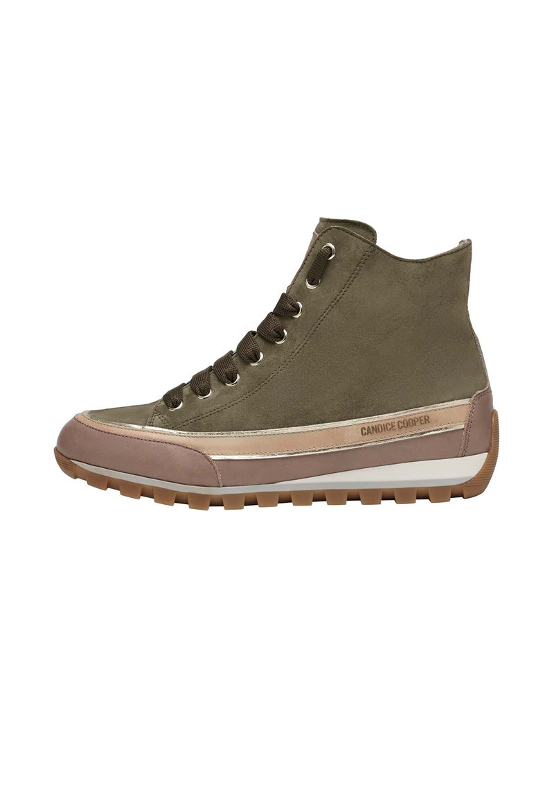 Candice Cooper Janis Mid Sneaker Donna - Pelle Laminata Metallizzata E Velluto, Colore Grigio Acciaio, Ispirata Agli Anni '90 - 3