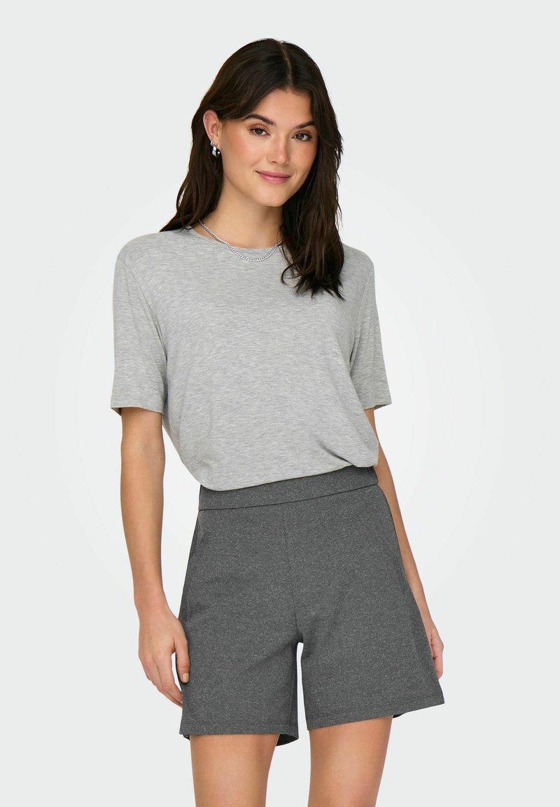 JDY 2ER-SET WEICH REGULAR FIT RUNDHALS - T-Shirt basic - hellgrau