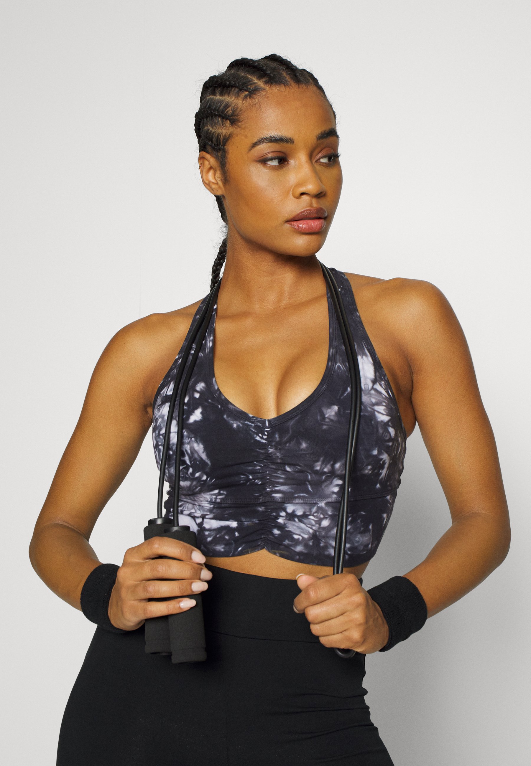 tie dye ruched crop top
